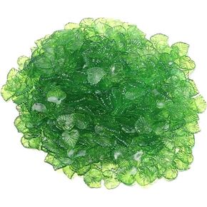 100Pcs Transparent Green Acrylic Leaf Pendants Leaf Bead Charms with Hole for Earring Bracelet Necklace Jewelry Making DIY Craft Beading and Jewelry Making (15mm)