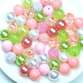 100Pcs Multicolor 20mm Bubblegum Beads Set for Pen, Mixed Rhinestone Beads for Jewelry Making, Coloful Chunky Beads for Necklace Craft, Holiday Deco Supplies (Multicolor 100pcs)