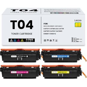 T04 Toner Cartridge 4-Pack T04 T04L Toner Replacement for Canon T04 Toner for imageRUNNER Advance C475iF C475iFZ DX C477iF C477iFZ C478iF C478iFZ C568iF C568iFZ Printer (Black Cyan Magenta Yellow)