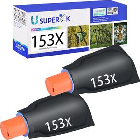 USUPERINK 153X Black Compatible Toner Reload Kit Replacement for HP W1530X 153X Toner Cartridge use for Laser Jet Tank 1504 1504w 2504 2504dw MFP 2604dw 2606 2606dw Printer(2 Pack)