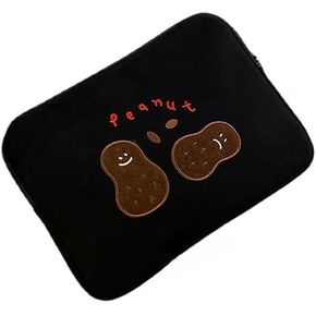Fairycore Bear Print Laptop Sleeve Case Kawaii Embroidered Padded Travel Computer Cute Bag Laptop Cover with Pocket (13inch,Multi-Bear)