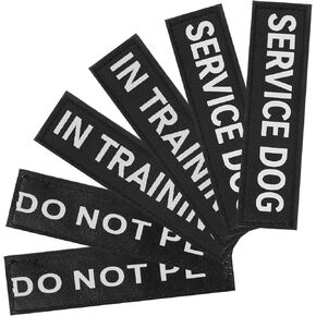 6Pcs Service Dog Patch, Service Dog in Training Patches Removable Do Not Pet Patch for Harness Vest or Collar, in Training Patches with Hook and Loop Tape