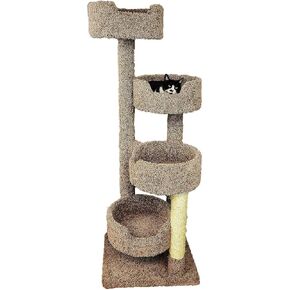 New Cat Condos 190209 Large Cat Tower with 4 Easy to Access Spacious Perches,