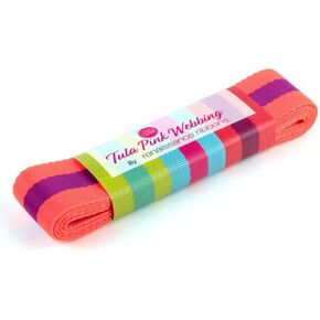 Renaissance Ribbons 2yd Watermelon Plum-1.5 in Wide Tula Pink Webbing Ribbons, Assorted