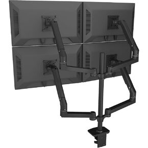 17-38 inch Multi-Screen Monitor Desktop Bracket Engineering up and Down Lifting Rotating Laptop Computer Hanger Four-Screen Bracket(Black)