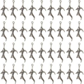 SUNNYCLUE 1 Box 100Pcs Halloween Bat Charms Silver Wing Charm Bulk Dragon Bats Scary Tibetan Alloy Vintage Holiday Wings Pendants for Jewelry Making DIY Necklace Earring Adults