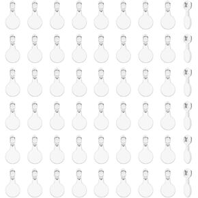 DICOSMETIC 600Pcs Acrylic Transparent Flat Round Charm Pendants Bails for DIY Jewelry Making, Hole: 2mm