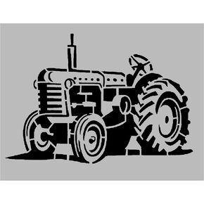 Detailed Farm Tractor Reusable Stencil (8.5" x 11" Sheet) for Painting on Walls, Wood, Arts and Crafts (My Custom Stencils)