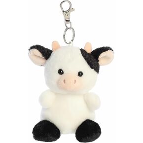 Aurora® Adorable Palm Pals™ Sweetie Cow™ Clip-On- Fun Collectible Plush For Kids and Adult Collectors - Perfect For Backpacks and Birthday Gifts - White 4 Inches