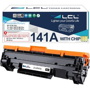 LCL 141A Black Toner Cartridge with OEM Chip Replacement for HP 141A W1410A 141X W1410X for Laserjet M110 M110w MFP M139 M139w M140 M140w Printer (1-Pack )