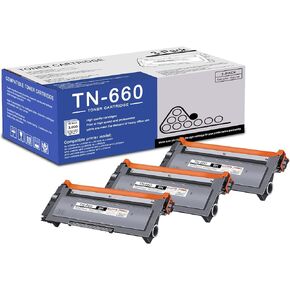 3 Pack TN660 TN-660 Black Toner Cartridge Compatible TN660 Replacement for Brother HL-L2300D L2305W L2315DW L2320D L2360DW MFC-L2680W L2685DW L2700DW L2705DW L2707DW L2740DW DCP-L2520DW L2540DW Printe