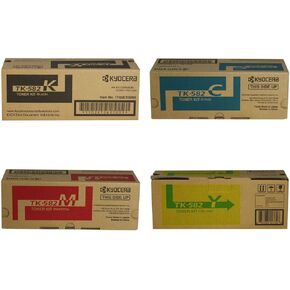 Kyocera TK582 (TK-582) 4-Color Toner Cartridge Set for P6021cdn, FS-C5150dn