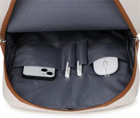 Laptop Backpack,Business Travel Anti Theft Slim Durable Laptops Backpack with USB Charging Port,Water Resistant College Computer Bag for Women & Men Fits 15.6 Inch Laptop and Notebook-Beige in Saudi Arabia