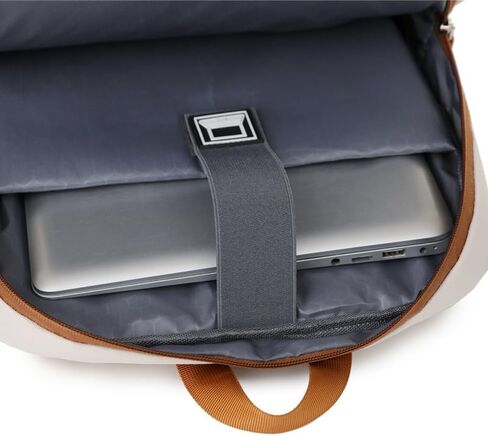 Laptop Backpack,Business Travel Anti Theft Slim Durable Laptops Backpack with USB Charging Port,Water Resistant College Computer Bag for Women & Men Fits 15.6 Inch Laptop and Notebook-Beige in Saudi Arabia