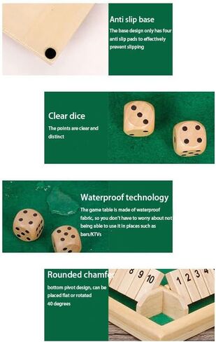 Shut The Box Game 12 Numbers, Shut The Box Dice Game Wooden Board Table Close The Box 2-4 Player 2 Dices Classics Close The Box Board Game for Adults Kids, Family Classroom Home or Bar in Saudi Arabia