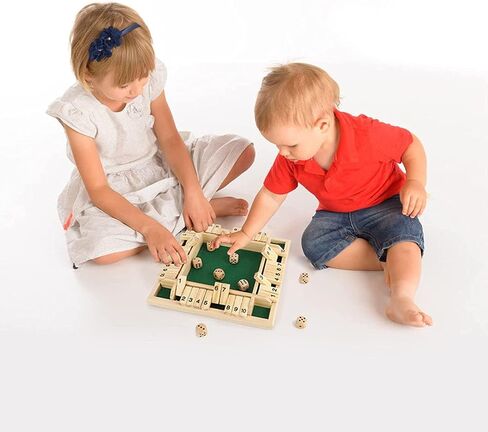 Shut The Box Game 12 Numbers, Shut The Box Dice Game Wooden Board Table Close The Box 2-4 Player 2 Dices Classics Close The Box Board Game for Adults Kids, Family Classroom Home or Bar in Saudi Arabia
