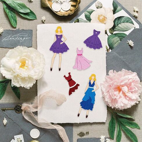 GLOBLELAND Lady Dress Hanger Skirt Cutting Dies for DIY Scrapbooking Metal Princess Dress Die Cuts Embossing Stencils Template for Paper Card Making Decoration Album in Saudi Arabia