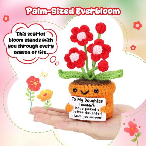 Mimi Gifts Birthday Gift, Birthday Grandparents Day Mimi Gifts for Grandma from Granddaughter Grandson Grandchildren Grandkids Christmas Handmade Crochet Flower I Love You Home Desk Decoration in Saudi Arabia