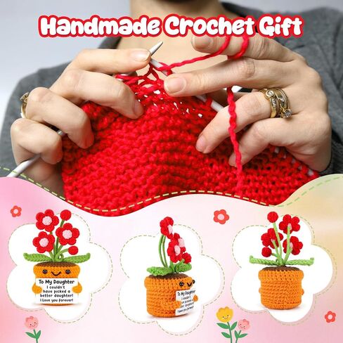 Mimi Gifts Birthday Gift, Birthday Grandparents Day Mimi Gifts for Grandma from Granddaughter Grandson Grandchildren Grandkids Christmas Handmade Crochet Flower I Love You Home Desk Decoration in Saudi Arabia