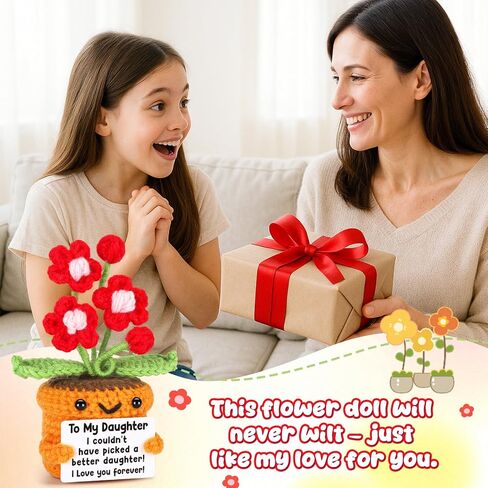 Mimi Gifts Birthday Gift, Birthday Grandparents Day Mimi Gifts for Grandma from Granddaughter Grandson Grandchildren Grandkids Christmas Handmade Crochet Flower I Love You Home Desk Decoration in Saudi Arabia
