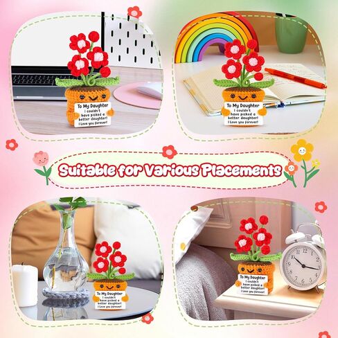 Mimi Gifts Birthday Gift, Birthday Grandparents Day Mimi Gifts for Grandma from Granddaughter Grandson Grandchildren Grandkids Christmas Handmade Crochet Flower I Love You Home Desk Decoration in Saudi Arabia