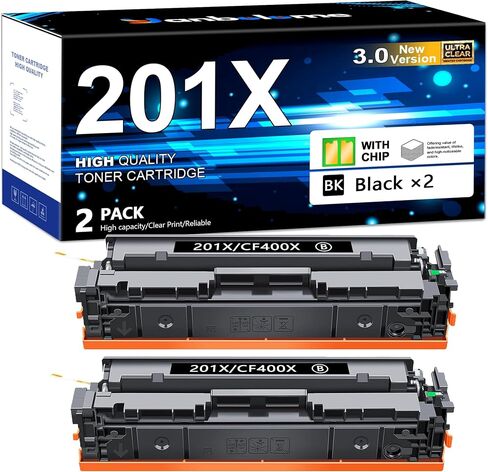 201x استبدال خرطوشة الحبر الأسود لـ HP 201a 201x CF400X CF400A العائد العالي للألوان Pro M252DW ، M252N ؛ Color Pro MFP M277C6 ، M277DW ، M277N M274N Ink (2 Pack) in Saudi Arabia