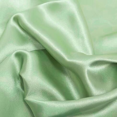 Sage Green Satin Fabric بواسطة الفناء ، نسيج بطانة حريري عرضه 60 بوصة ، قطعة قماش مواد ساتان لزخارف الزفاف الزفاف ، وحرف الخياطة DIY (Sage Green ، 2 ياردة) in Kuwait
