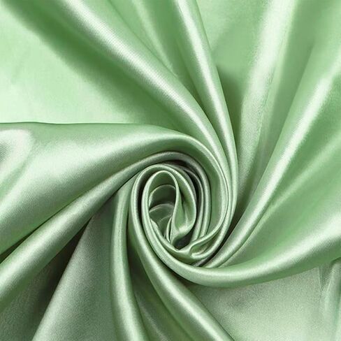 Sage Green Satin Fabric بواسطة الفناء ، نسيج بطانة حريري عرضه 60 بوصة ، قطعة قماش مواد ساتان لزخارف الزفاف الزفاف ، وحرف الخياطة DIY (Sage Green ، 2 ياردة) in Kuwait