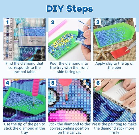 TOSTOG Turtle Diamond Art Kits for Adults, DIY Starfish Diamond Paintings Kits for Adults Beginner, Full Drill Beach Diamond Paintings Kit, Cute Turtles Gem Painting Wall Art Decoration 12 * 12 Inch. in Saudi Arabia