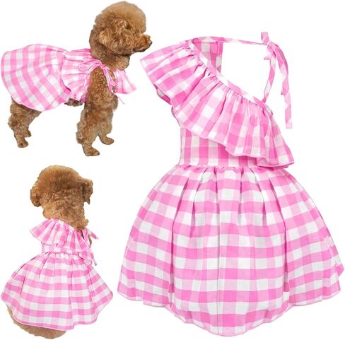 فستان الكلاب ، فساتين صيفية للكلاب مع الدانتيل ، فستان حفلة الكلاب مع مطبوعات جميلة للكلاب الصغيرة (الأزرق البحري ، XL) in Kuwait