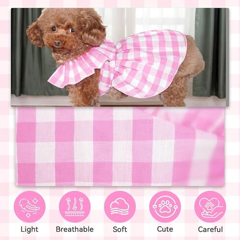 فستان الكلاب ، فساتين صيفية للكلاب مع الدانتيل ، فستان حفلة الكلاب مع مطبوعات جميلة للكلاب الصغيرة (الأزرق البحري ، XL) in Kuwait