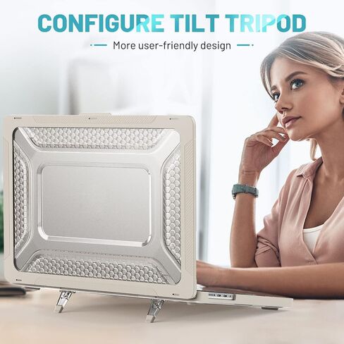بالنسبة إلى MAC Book Pro 16 2021/2023 تم إصداره (A2485 M1 Pro/M1 Max/A2780) ، علبة قذيفة صلبة بلاستيكية مع منصة قابلة للطي/كيس لـ MacBook Pro 16 بوصة (2021/2023 إصدار) (الحجر) in Kuwait