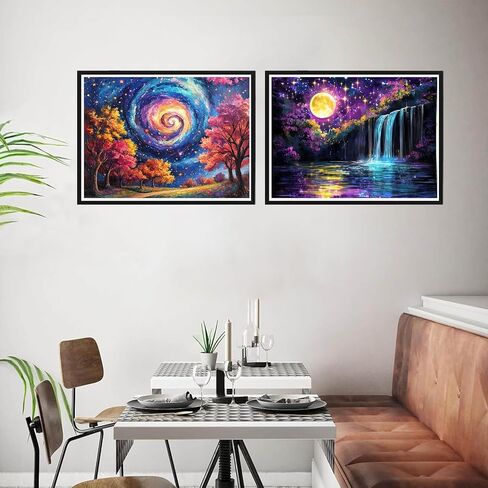 Bimkole Large Diamond Art Kits for Adults Lake, Full Drill 5D DIY Rhinestone Embroidery Set Paint with Diamonds Art Landscape by Number Kits Cross Stitch Home Wall Craft Decoration 31.5x11.81 Inch in Saudi Arabia