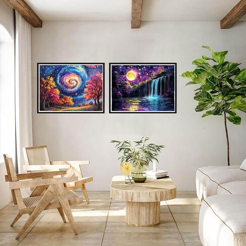 Bimkole Large Diamond Art Kits for Adults Lake, Full Drill 5D DIY Rhinestone Embroidery Set Paint with Diamonds Art Landscape by Number Kits Cross Stitch Home Wall Craft Decoration 31.5x11.81 Inch in Saudi Arabia