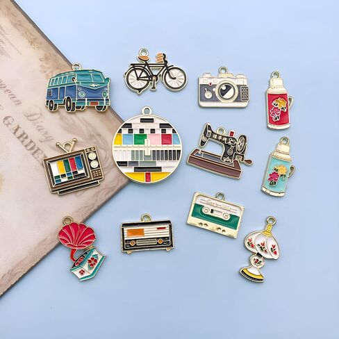 Youdiyla 50pcs Alloy enamel red wine bottle series Pendant Jewelry Making DIY Keychain Earrings Pendant Various Design Charms for Jewelry Making Bracelets Necklace (SN547) in Kuwait