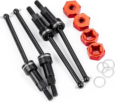 Steel CVD Drive Shaft Front and Rear CVD Driveshaft Wheel Hex Adater Set for Arrma 1/18 Granite Grom Typhon Grom Mega 380 Upgrade Parts (Black) in Saudi Arabia