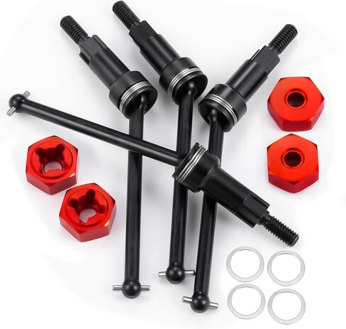 Steel CVD Drive Shaft Front and Rear CVD Driveshaft Wheel Hex Adater Set for Arrma 1/18 Granite Grom Typhon Grom Mega 380 Upgrade Parts (Black) in Saudi Arabia