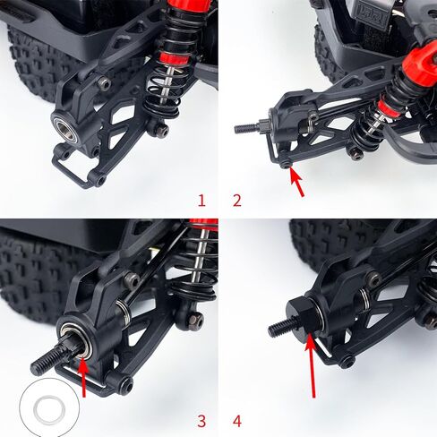 Steel CVD Drive Shaft Front and Rear CVD Driveshaft Wheel Hex Adater Set for Arrma 1/18 Granite Grom Typhon Grom Mega 380 Upgrade Parts (Black) in Saudi Arabia