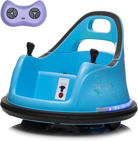 12V Electric Kids Car Ride On Bumpin Bumper Car for Boys and Girls, Electric Bumper Car Toy Gifts W/Parent Remote Control, 360° Spin, Music and Bright LED Lights, Dark Blue in Saudi Arabia