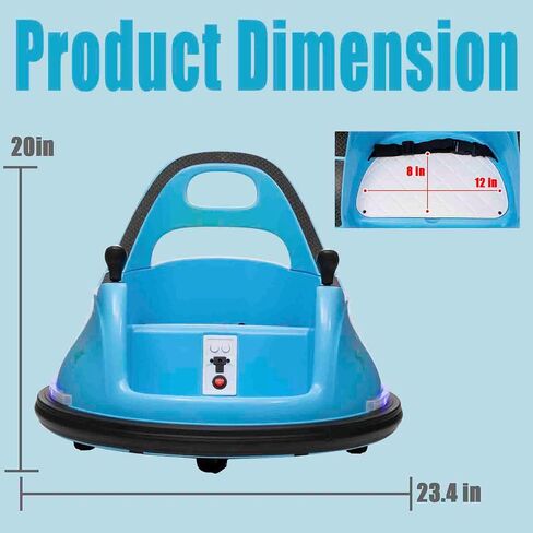 12V Electric Kids Car Ride On Bumpin Bumper Car for Boys and Girls, Electric Bumper Car Toy Gifts W/Parent Remote Control, 360° Spin, Music and Bright LED Lights, Dark Blue in Saudi Arabia