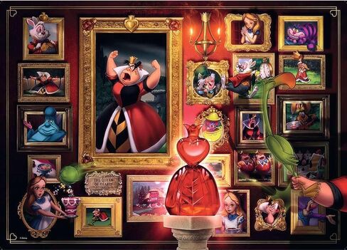 Ravensburger Disney Villainous:Queen of Hearts and Figurine 1000 Piece Jigsaw Puzzle for Adults - 12001111 - Handcrafted Tooling, Made in Germany, Every Piece Fits Together Perfectly in Saudi Arabia