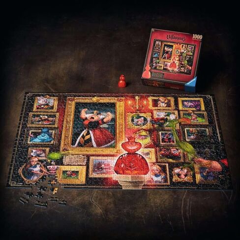 Ravensburger Disney Villainous:Queen of Hearts and Figurine 1000 Piece Jigsaw Puzzle for Adults - 12001111 - Handcrafted Tooling, Made in Germany, Every Piece Fits Together Perfectly in Saudi Arabia
