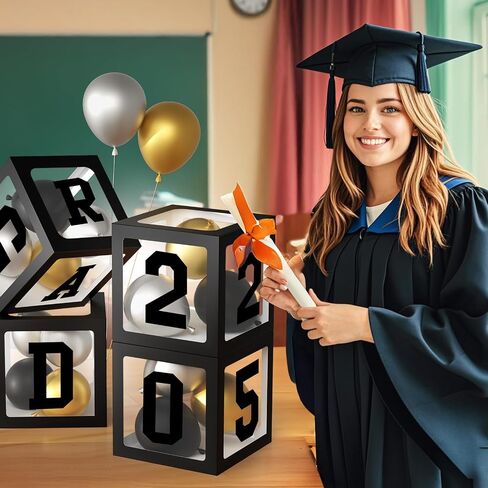 ديكورات التخرج 2025 ، 4 أجهزة كمبيوتر محدودة التخرج صناديق بالون مع رسائل خريج وفخور جدا بك و 20 جهاز كمبيوتر الشخصي ، فئة من 2025 زخارف حفلة غراد لكلية المدرسة الثانوية in Kuwait
