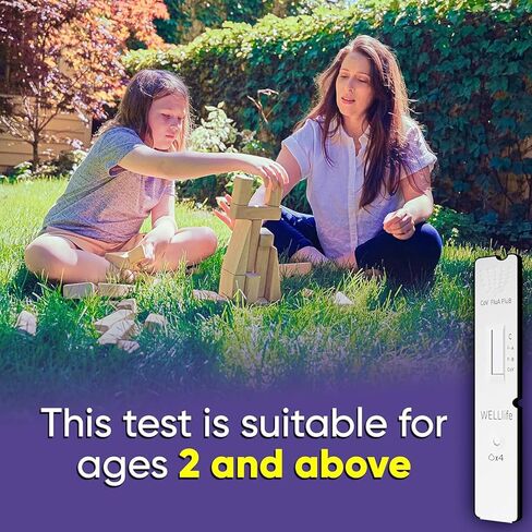 WELLlife COVID-19/Influenza A&B Home Test, Self Test for Flu A/B and COVID-19, Results in 10 Minutes with Non-invasive Nasal Swab, FDA EUA Authorized -[1 Test] in Saudi Arabia