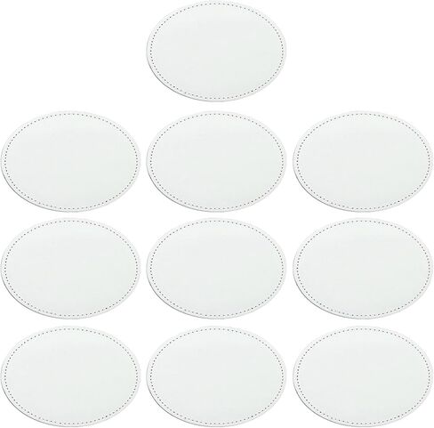 10 Pcs Sublimation Patches Iron on Patches 8 Shapes Leather Hat Patches for Hat Shirt Dress Sweater Jeans Leather Oval 4# in Saudi Arabia