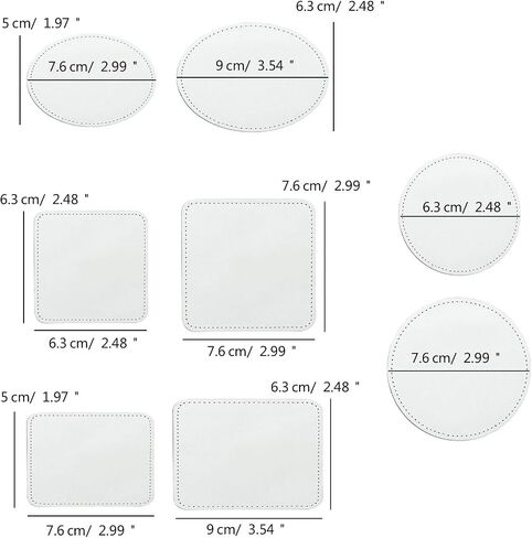 10 Pcs Sublimation Patches Iron on Patches 8 Shapes Leather Hat Patches for Hat Shirt Dress Sweater Jeans Leather Oval 4# in Saudi Arabia
