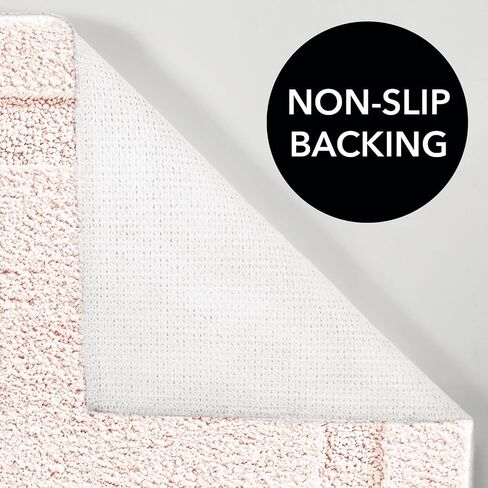 mDesign Microfiber Soft Polyester Bathroom Rugs for Indoor Bath, Tub, Shower Floor Water Absorbent, Machine Washable, Non-Slip Rectangular Bath Carpets Mats, Hydra Collection, 3 Pieces - Teal Blue in Saudi Arabia