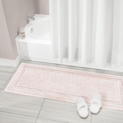 mDesign Microfiber Soft Polyester Bathroom Rugs for Indoor Bath, Tub, Shower Floor Water Absorbent, Machine Washable, Non-Slip Rectangular Bath Carpets Mats, Hydra Collection, 3 Pieces - Teal Blue in Saudi Arabia