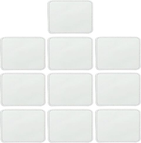 10 Pcs Sublimation Patches Iron on Patches 8 Shapes Leather Hat Patches for Hat Shirt Dress Sweater Jeans Leather Oval 4# in Saudi Arabia