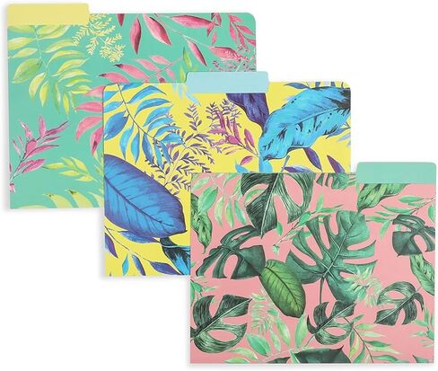 مجلدات ملفات مزخرفة من Paper Junkie Pink Flamingo، علامة تبويب 1/3 قطع، حجم الحروف، ملونة بلمسات من رقائق الذهب (12 حزمة) in Kuwait